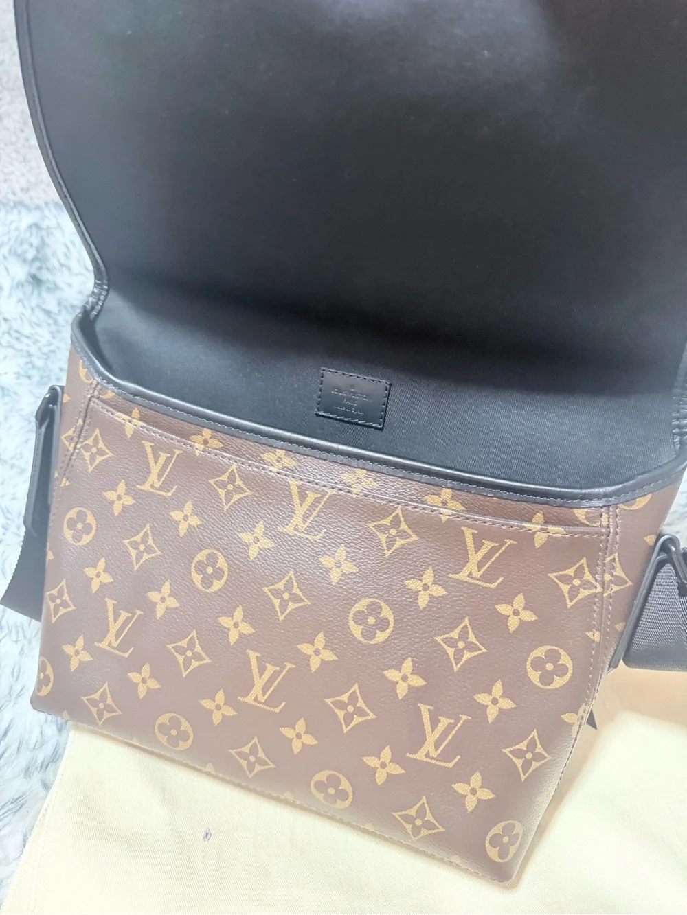 Monogram Canvas Crossbody Messenger Bag - Brown